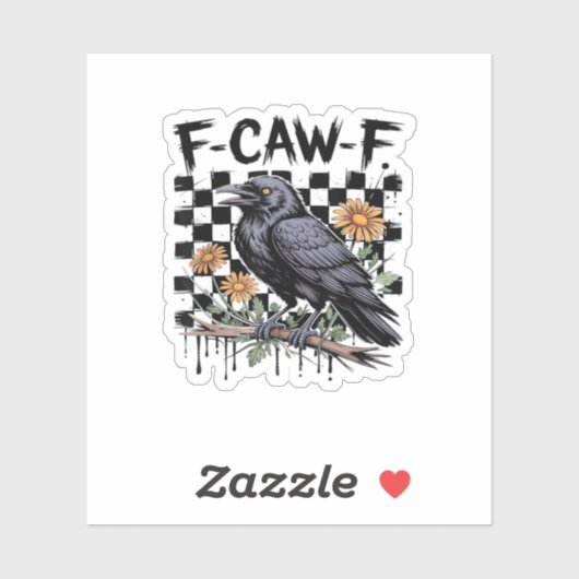 カラス フラワル, F-Caw-F おもしろ 鳥 FCAWF ムーン ゴシック シール (シート)