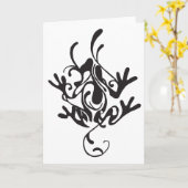 カラス・フロッグ カード (黄色い花)