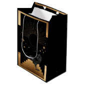 カラス、ブラックバード – The Raven Bird誕生日 ミディアムペーパーバッグ (正面アングル)