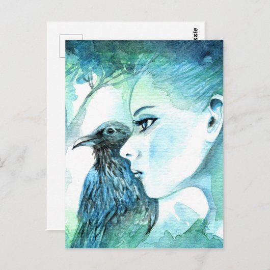 カラス ポストカード (正面/裏面)