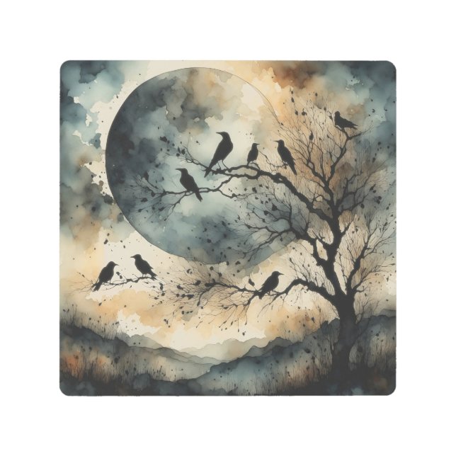 カラス・メタル・ウォール・アートの殺害 メタルプリント (正面)