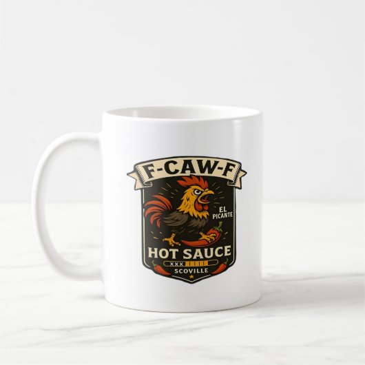 カラス+ユーモア+面白い+ゴシック+F-Caw-F コーヒーマグカップ (左)