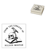 カラス | 図書館のゴシックスカル ラバースタンプ (押印)