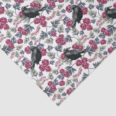 カラス、大げさに同情する人及びバラの花柄パターン 薄葉紙 (詳細)