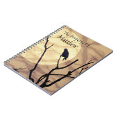 カラス、月、影は*パーソナライズ* ノートブック (左側)