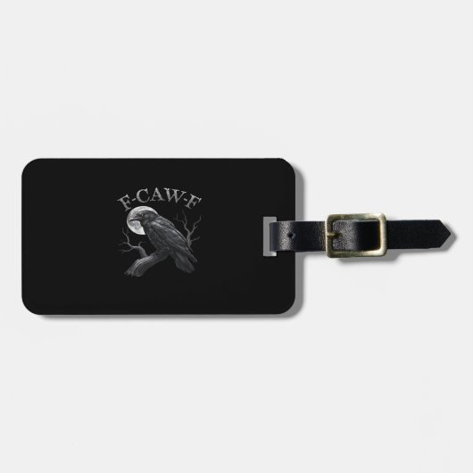 カラス 楽しい F-Caw-F 月 ラゲッジタグ (正面横)