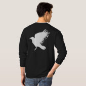 カラス - 白 Tシャツ (裏面フル)