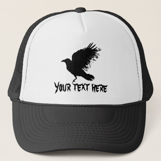 カラス-黒 キャップ (正面)