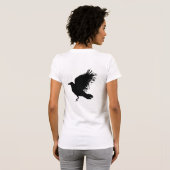 カラス - 黒 Tシャツ (裏面フル)