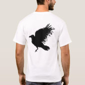 カラス - 黒 Tシャツ (裏面)