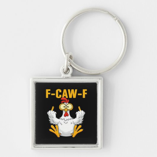 カラス F-Caw-F おもしろい ユーモア ゴシック キーホルダー (正面)