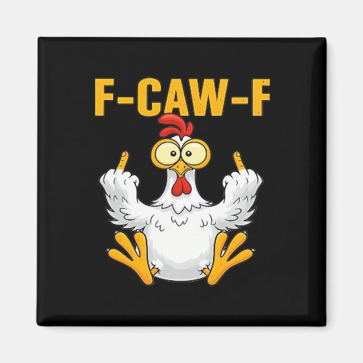 カラス F-Caw-F おもしろい ユーモア ゴシック マグネット (正面)