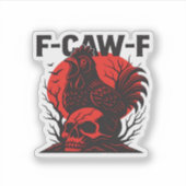 カラス F-Caw-F おもしろ ゴシック ユーモア シール (正面)