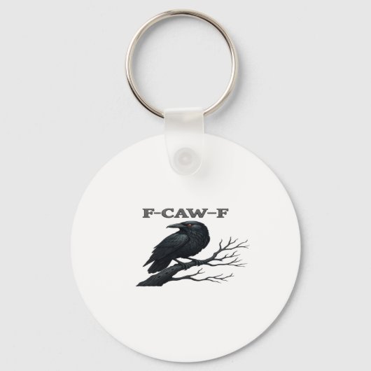 カラス F-Caw-F おもしろ ゴシック 月 鳥 おもしろグッズ 大人 キーホルダー (正面)