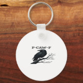 カラス F-Caw-F おもしろ ゴシック 月 鳥 おもしろグッズ 大人 キーホルダー (正面)