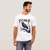 カラス f-caw-f ドクロ 怖可愛い鳥 tシャツ (正面フル)