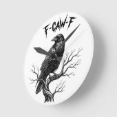 カラス - F-Caw-F ラウンド壁時計 (傾斜)