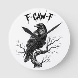 カラス - F-Caw-F ラウンド壁時計