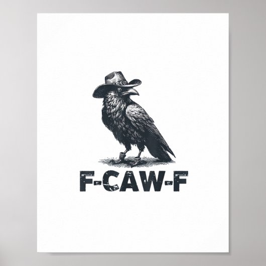 カラス F-Caw-F レトロ カラス 愛好家 ポスター (正面)