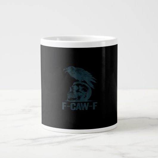 カラス F-Caw-F レトロ カラス 愛好家 冗談 ジャンボコーヒーマグカップ (正面)