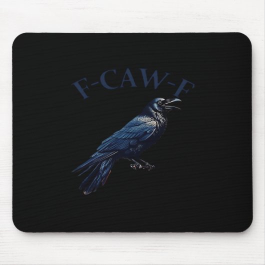 カラス、F-Caw-F 面白い鳥の創造的なカジュアル マウスパッド (正面)