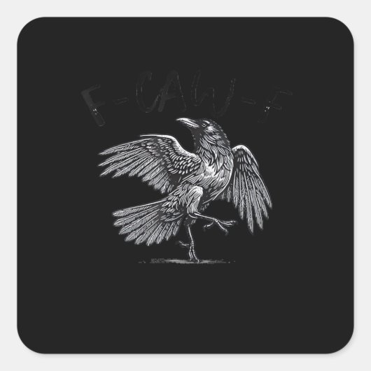 カラス、F-Caw-F 面白い鳥の月ゴシック大人ユーモア C スクエアシール (正面)