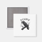 カラス、F-Caw-F 面白い鳥の月 ゴシックトリブレンド ク マグネット (正面/裏面)