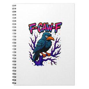 カラス、F-Caw-F 面白い鳥の月 ゴシック大人ユーモアM ノートブック