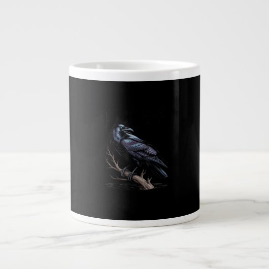カラス、F-Caw-F 面白い鳥の面白い引用 ジャンボコーヒーマグカップ (正面)