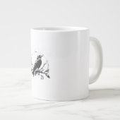 カラス、F-Caw-F 面白い鳥 おもしろい トレンディー ジャンボコーヒーマグカップ (正面右)