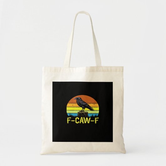 カラス F-Caw-F 面白い鳥 シンプルなデザイン トートバッグ (正面)