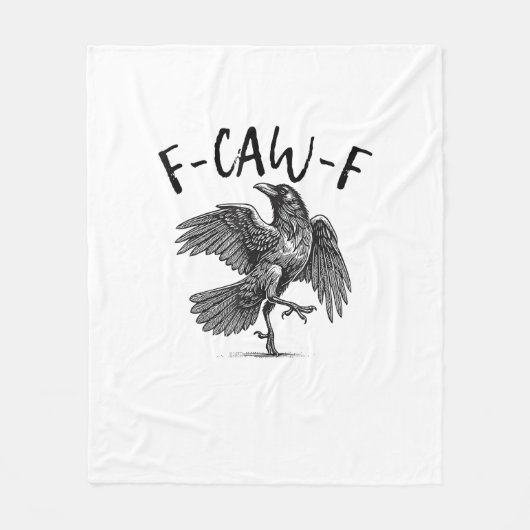 カラス、F-Caw-F 面白い鳥 フリースブランケット (正面)