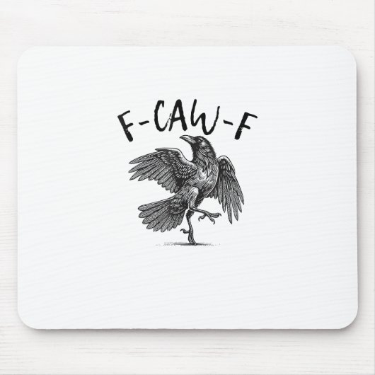 カラス、F-Caw-F 面白い鳥 マウスパッド (正面)