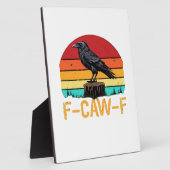カラス、F-Caw-F 面白い鳥 レトロ クラシック フォトプラーク (側面)