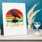 カラス、F-Caw-F 面白い鳥 レトロ クラシック フォトプラーク (側面)