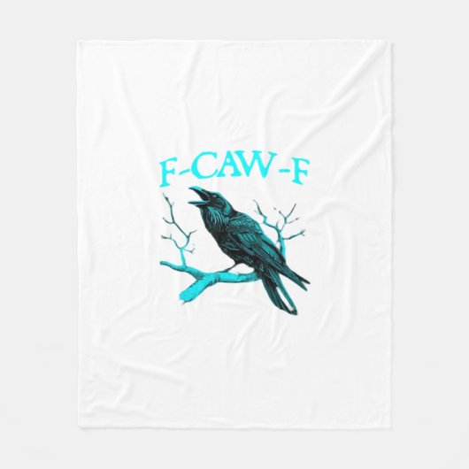 カラス F-Caw-F 面白い鳥 レトロ フリースブランケット (正面)