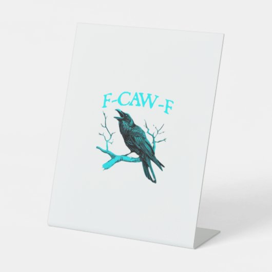 カラス F-Caw-F 面白い鳥 レトロ 台座サイン (正面)
