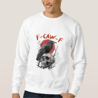 カラス、F-Caw-F 面白い鳥 F-Caw-F 月 ゴシック大人 スウェットシャツ