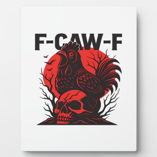 カラス F-Caw-F 面白い ゴシック ユーモア フォトプラーク (正面)