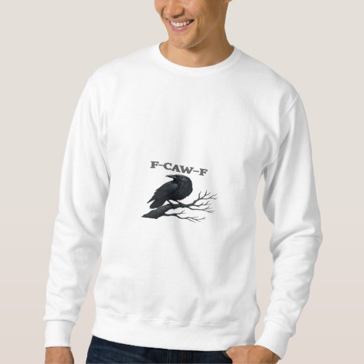 カラス F-Caw-F 面白い ゴシック 月 鳥 おもしろ グッズ 大人 スウェットシャツ (正面)