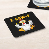 カラス F-Caw-F 面白い ユーモア ゴシック スクエアペーパーコースター (アングル)