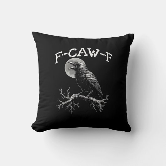 カラス F-Caw-F 面白い 鳥 カラス ユーモア クリエイティブ カジュアル クッション (正面)