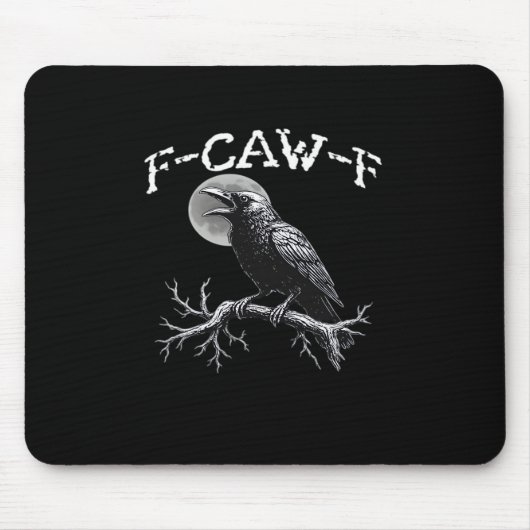 カラス F-Caw-F 面白い 鳥 クール ユニーク マウスパッド (正面)