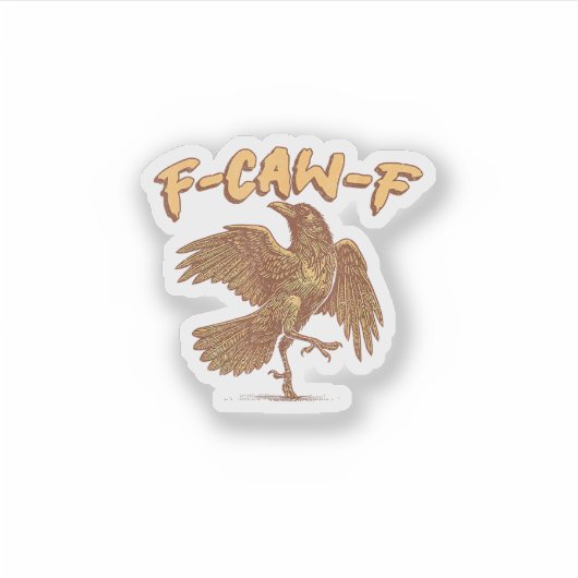 カラス F-Caw-F 鳥 おもしろ ネタ ワシ ワニグチズメモ シール (正面)