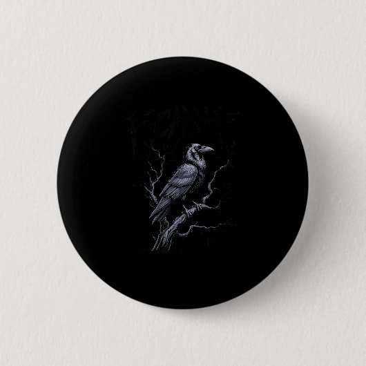 カラス F-Caw-F 鳥 おもしろ 面白い ネタ 缶バッジ (正面)