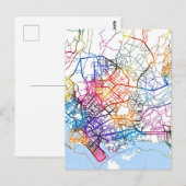 カラチパキスタンの地図 ポストカード (正面/裏面)