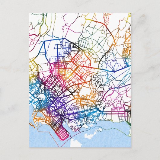 カラチパキスタンの地図 ポストカード (正面)