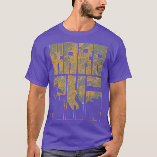 カラチパキスタンシティマップタイポグラフィバウハウス Tシャツ