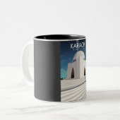カラチパキスタンヴィンテージミニマルレトロ旅行先 ツートーンマグカップ (正面左)