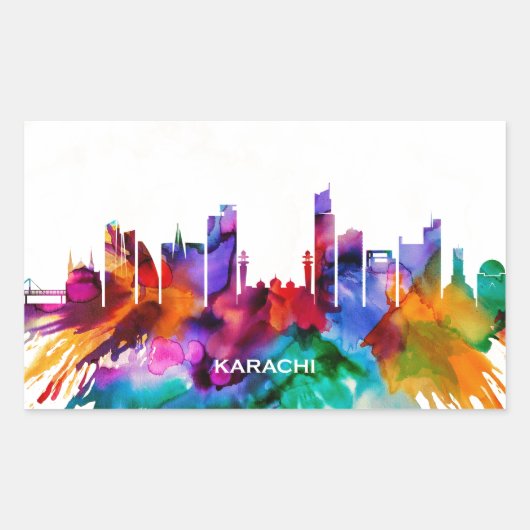 カラチパキスタン 長方形シール (正面)